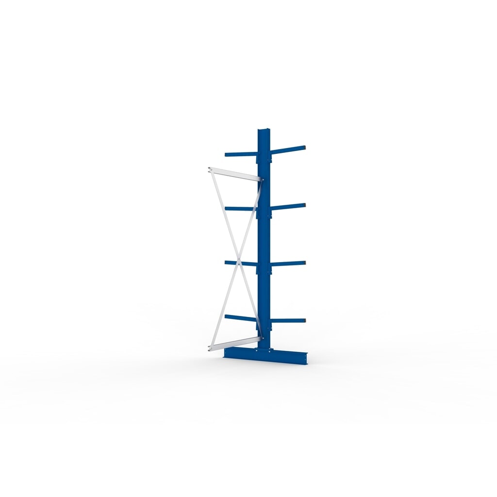 Travée auxiliaire de rayonnage cantilever META, double accès, capacité de charge par bras 220 kg, H x l x P 2 500 x 1 094 x 1 020 mm N° de l'image du produit 2 : Travée auxiliaire de rayonnage cantilever META, double accès, capacité de charge par bras 220 kg, H x l x P 2 500 x 1 094 x 1 020 mm