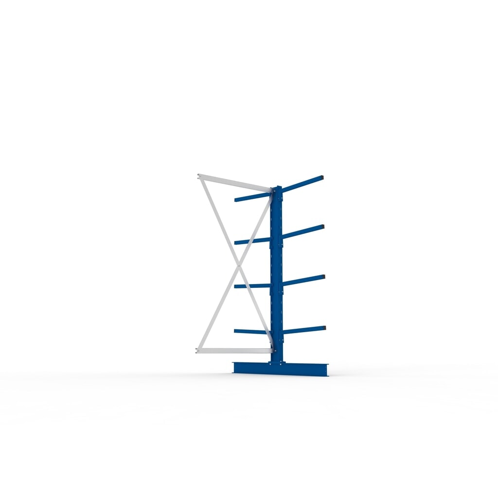 Travée auxiliaire de rayonnage cantilever META, double accès, capacité de charge par bras 140 kg, H x l x P 2 000 x 1 030 x 1 420 mm N° de l'image du produit 3 : Travée auxiliaire de rayonnage cantilever META, double accès, capacité de charge par bras 140 kg, H x l x P 2 000 x 1 030 x 1 420 mm