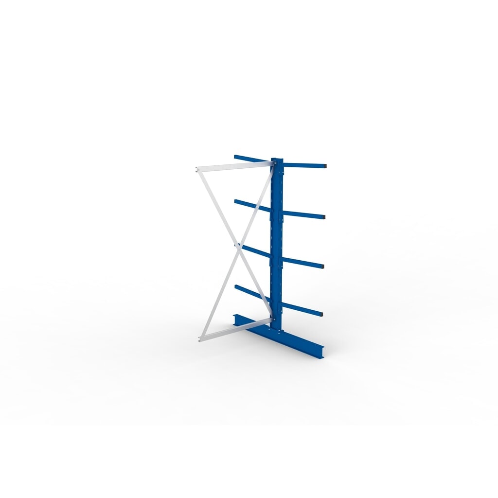 Travée auxiliaire de rayonnage cantilever META, double accès, capacité de charge par bras 140 kg, H x l x P 2 000 x 1 030 x 1 420 mm N° de l'image du produit 4 : Travée auxiliaire de rayonnage cantilever META, double accès, capacité de charge par bras 140 kg, H x l x P 2 000 x 1 030 x 1 420 mm