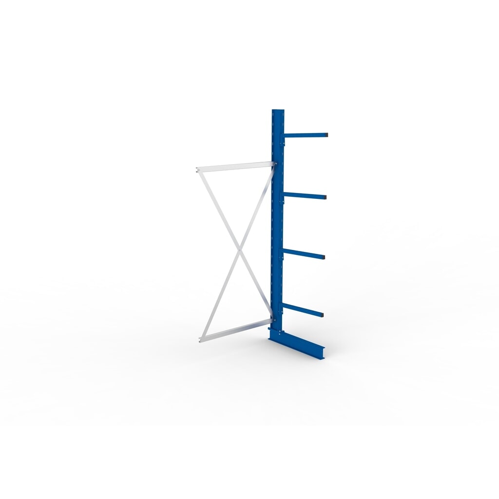 N° de l'image du produit 4 : Travée auxiliaire de rayonnage cantilever META, unilatéral, capacité de charge par bras 140 kg, H x l x P 2 500 x 1 030 x 810 mm