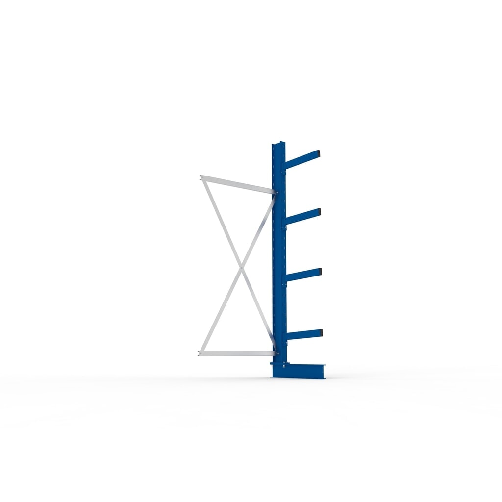 Travée auxiliaire de rayonnage cantilever META, unilatéral, capacité de charge par bras 430 kg, H x l x P 2 500 x 1 030 x 730 mm N° de l'image du produit 3 : Travée auxiliaire de rayonnage cantilever META, unilatéral, capacité de charge par bras 430 kg, H x l x P 2 500 x 1 030 x 730 mm