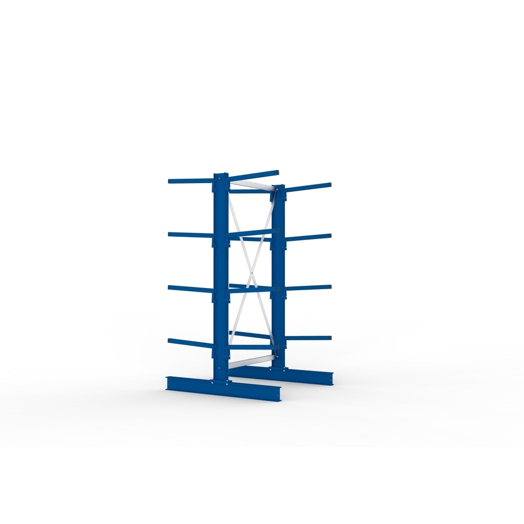 Module de base de rayonnage cantilever META, double accès, capacité de charge par bras 175 kg, H x l x P 2 000 x 1 094 x 1 220 mm N° de l'image du produit 2 : Module de base de rayonnage cantilever META, double accès, capacité de charge par bras 175 kg, H x l x P 2 000 x 1 094 x 1 220 mm
