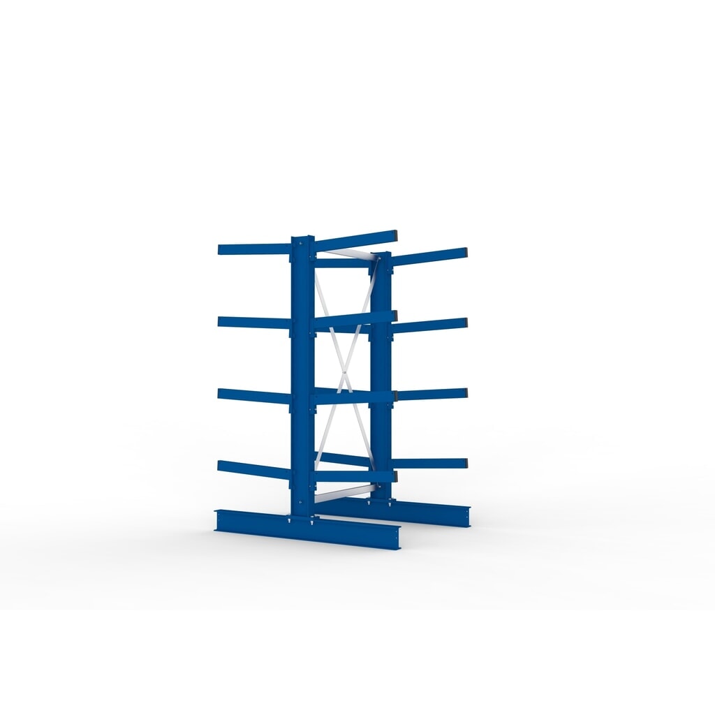 Module de base de rayonnage cantilever META, double accès, capacité de charge par bras 355 kg, H x l x P 2 000 x 1 103 x 1 440 mm N° de l'image du produit 4 : Module de base de rayonnage cantilever META, double accès, capacité de charge par bras 355 kg, H x l x P 2 000 x 1 103 x 1 440 mm