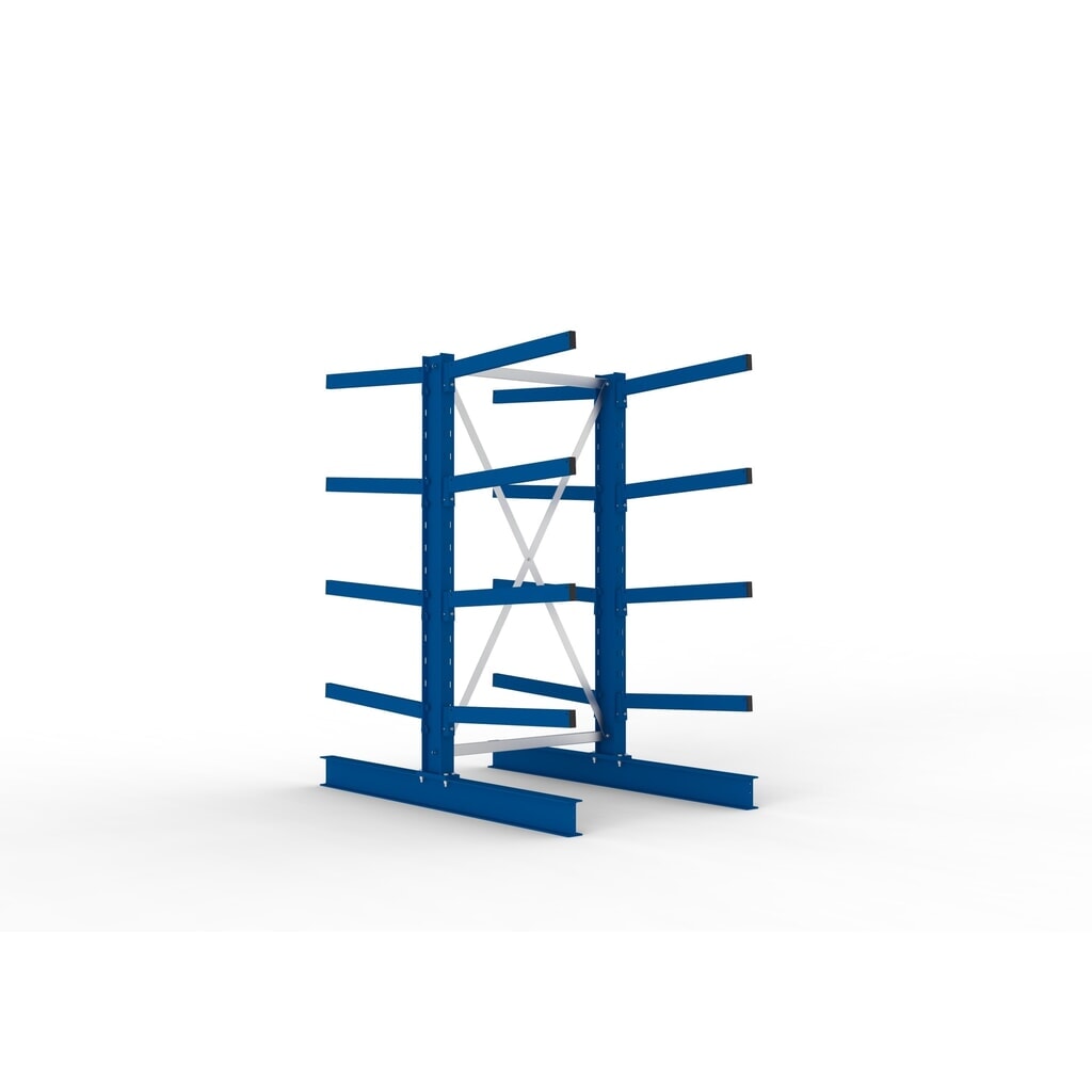 Module de base de rayonnage cantilever META, double accès, capacité de charge par bras 250 kg, H x l x P 2 000 x 1 103 x 1 840 mm Illustration du produit: Module de base de rayonnage cantilever META, double accès, capacité de charge par bras 250 kg, H x l x P 2 000 x 1 103 x 1 840 mm