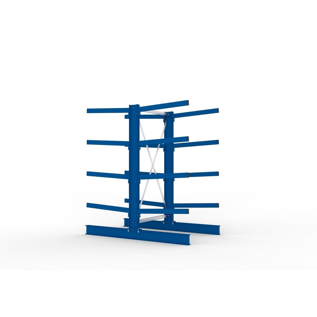 N° de l'image du produit 4 : Module de base de rayonnage cantilever META, double accès, capacité de charge par bras 250 kg, H x l x P 2 000 x 1 103 x 1 840 mm