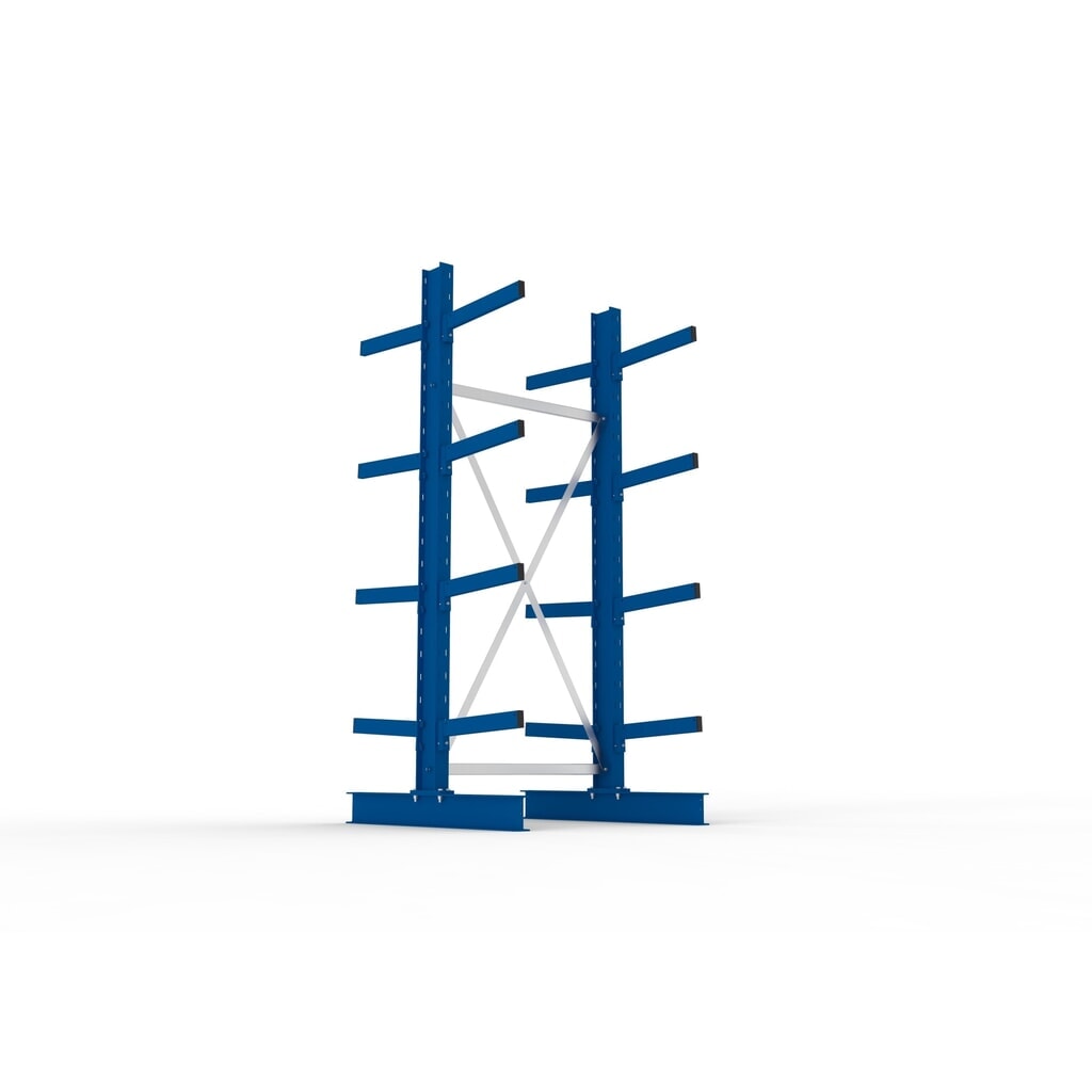 N° de l'image du produit 3 : Module de base de rayonnage cantilever META, double accès, capacité de charge par bras 430 kg, H x l x P 2 500 x 1 103 x 1 240 mm