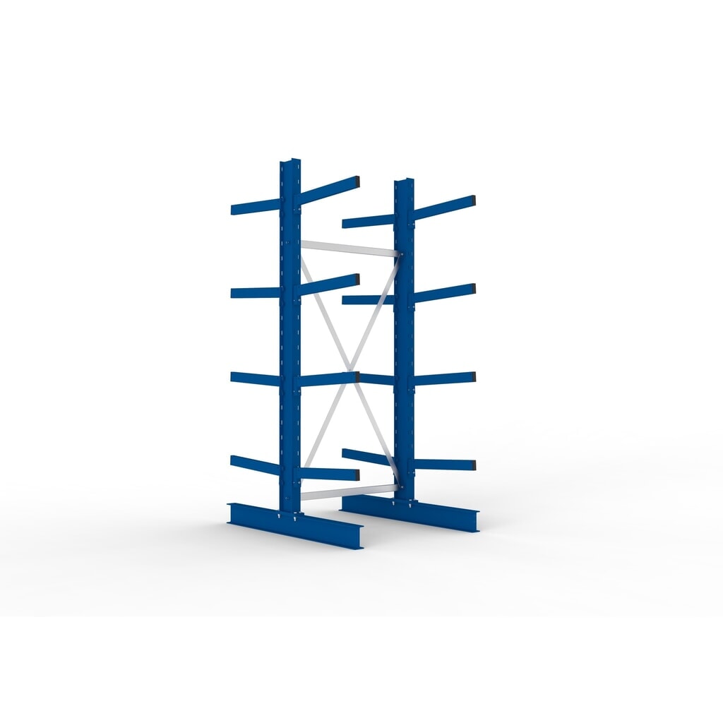 Module de base de rayonnage cantilever META, double accès, capacité de charge par bras 355 kg, H x l x P 2 500 x 1 103 x 1 440 mm Illustration du produit: Module de base de rayonnage cantilever META, double accès, capacité de charge par bras 355 kg, H x l x P 2 500 x 1 103 x 1 440 mm
