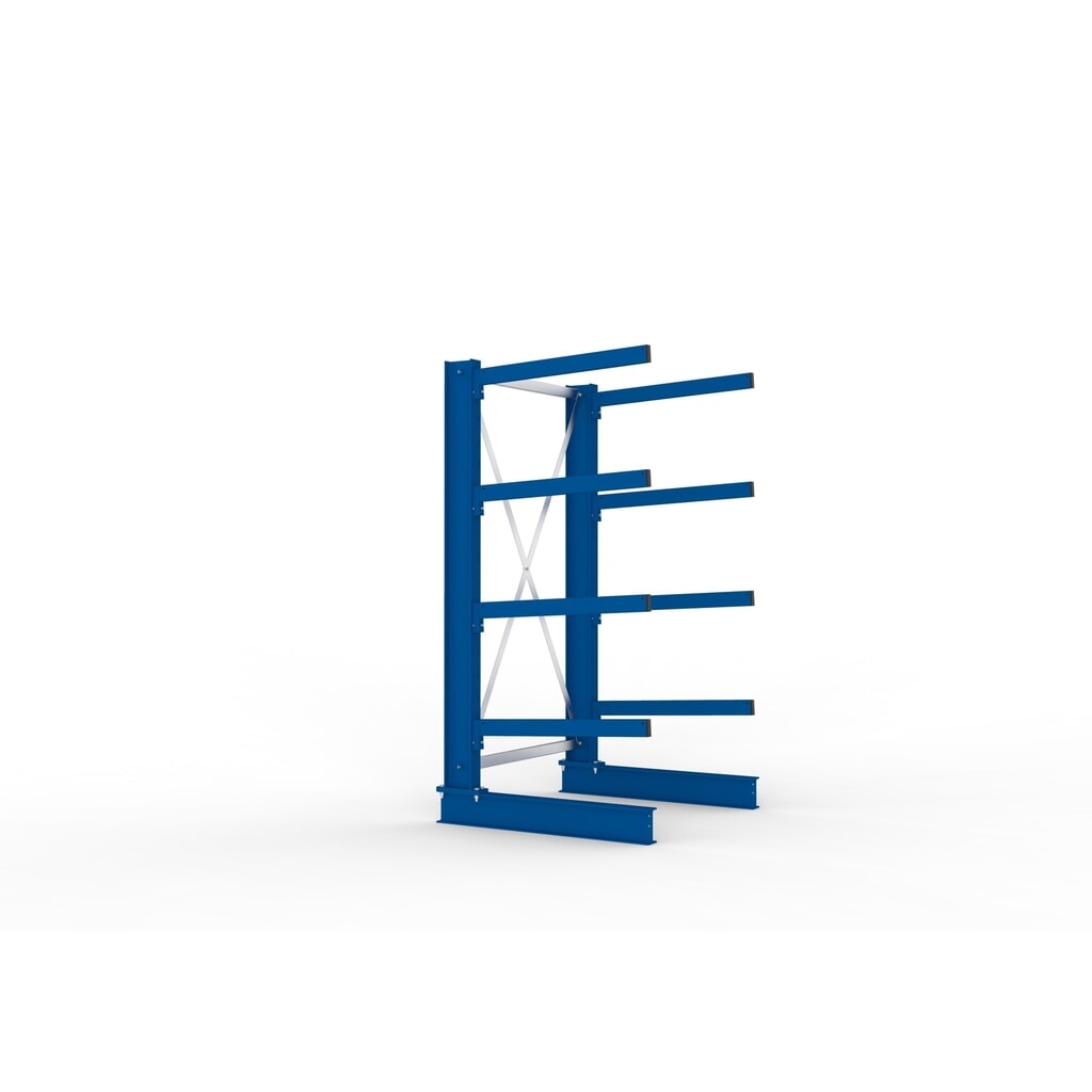 Rayonnage cantilever META, module de base, unilatéral, capacité de charge par bras 250 kg, H x l x P 2 000 x 1 103 x 1 030 mm N° de l'image du produit 2 : Rayonnage cantilever META, module de base, unilatéral, capacité de charge par bras 250 kg, H x l x P 2 000 x 1 103 x 1 030 mm