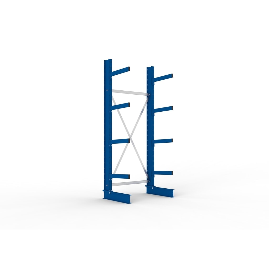 Rayonnage cantilever META, module de base, unilatéral, capacité de charge par bras 430 kg, H x l x P 2 500 x 1 103 x 730 mm Illustration du produit: Rayonnage cantilever META, module de base, unilatéral, capacité de charge par bras 430 kg, H x l x P 2 500 x 1 103 x 730 mm