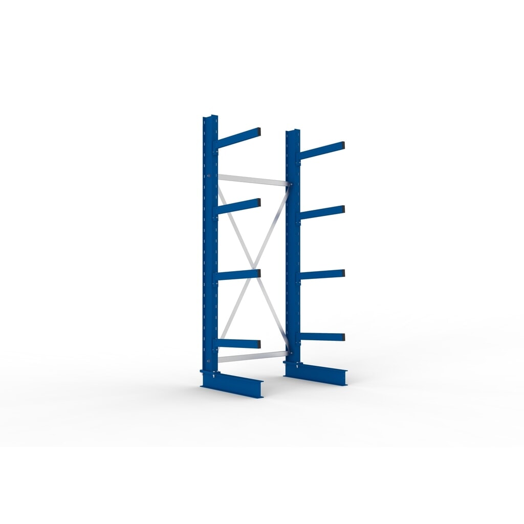 Rayonnage cantilever META, module de base, unilatéral, capacité de charge par bras 250 kg, H x l x P 2 500 x 1 103 x 830 mm Illustration du produit: Rayonnage cantilever META, module de base, unilatéral, capacité de charge par bras 250 kg, H x l x P 2 500 x 1 103 x 830 mm