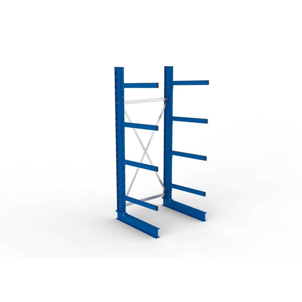 Rayonnage cantilever META, module de base, unilatéral, capacité de charge par bras 250 kg, H x l x P 2 500 x 1 103 x 1 030 mm N° de l'image du produit 2 : Rayonnage cantilever META, module de base, unilatéral, capacité de charge par bras 250 kg, H x l x P 2 500 x 1 103 x 1 030 mm