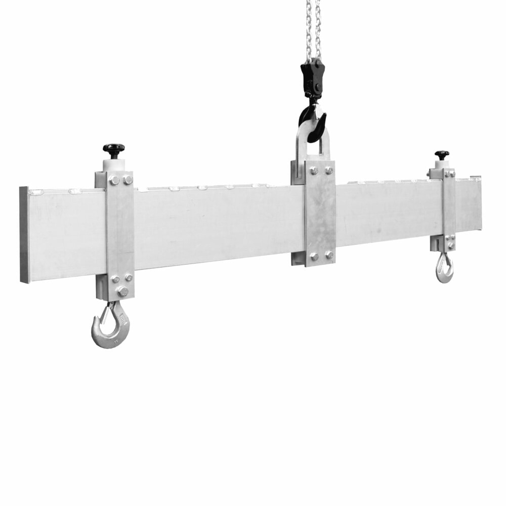 Illustration du produit: Traverse porte-charge avec 2 crochets de sécurité, largeur de travail 350-2.850 mm, capacité de charge 1 000 kg