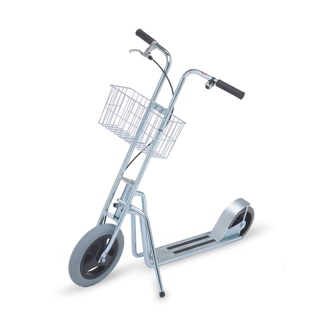 N° de l'image du produit 1 : Trottinette industrielle PREMIUM Ergobjörn avec panier, trottinette