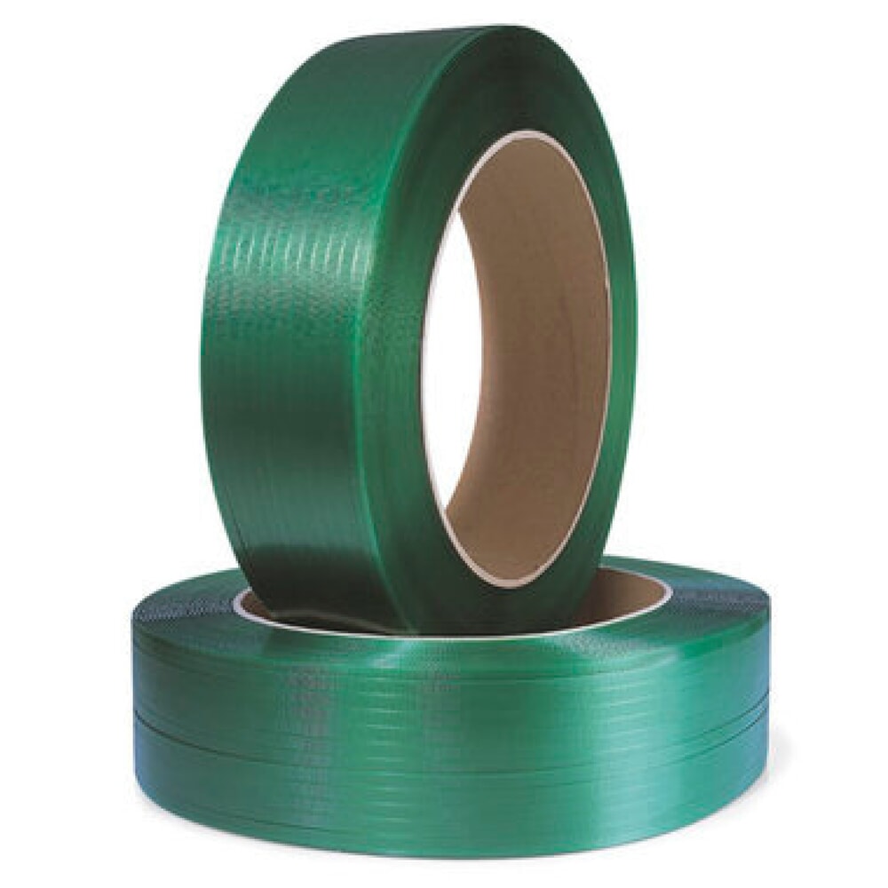 Illustration du produit: Feuillard de cerclage en PET, 16 mm x 1 750 m, noyau Ø 406 mm, épaisseur : 0,70 mm, vert