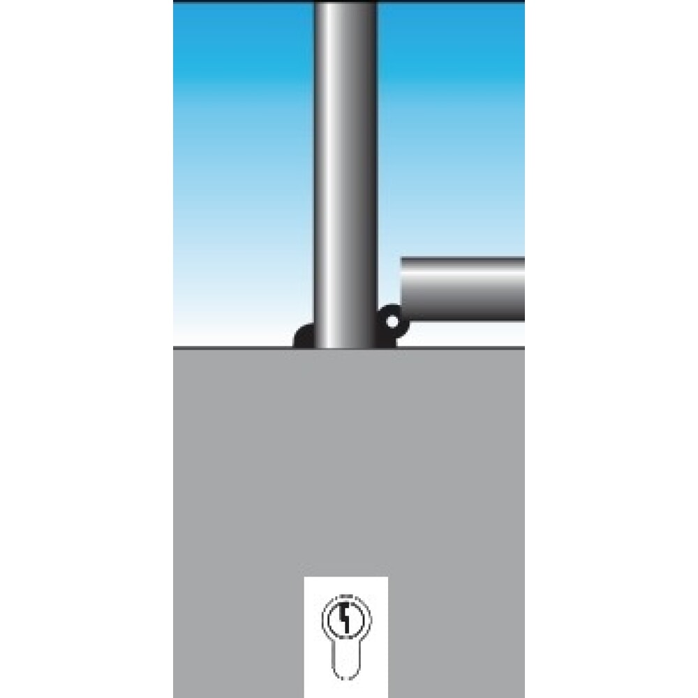 N° de l'image du produit 2 : URBANUS Sperrpfosten, kippbar, zum Aufdübeln, Aluminium natur Ø 75 mm