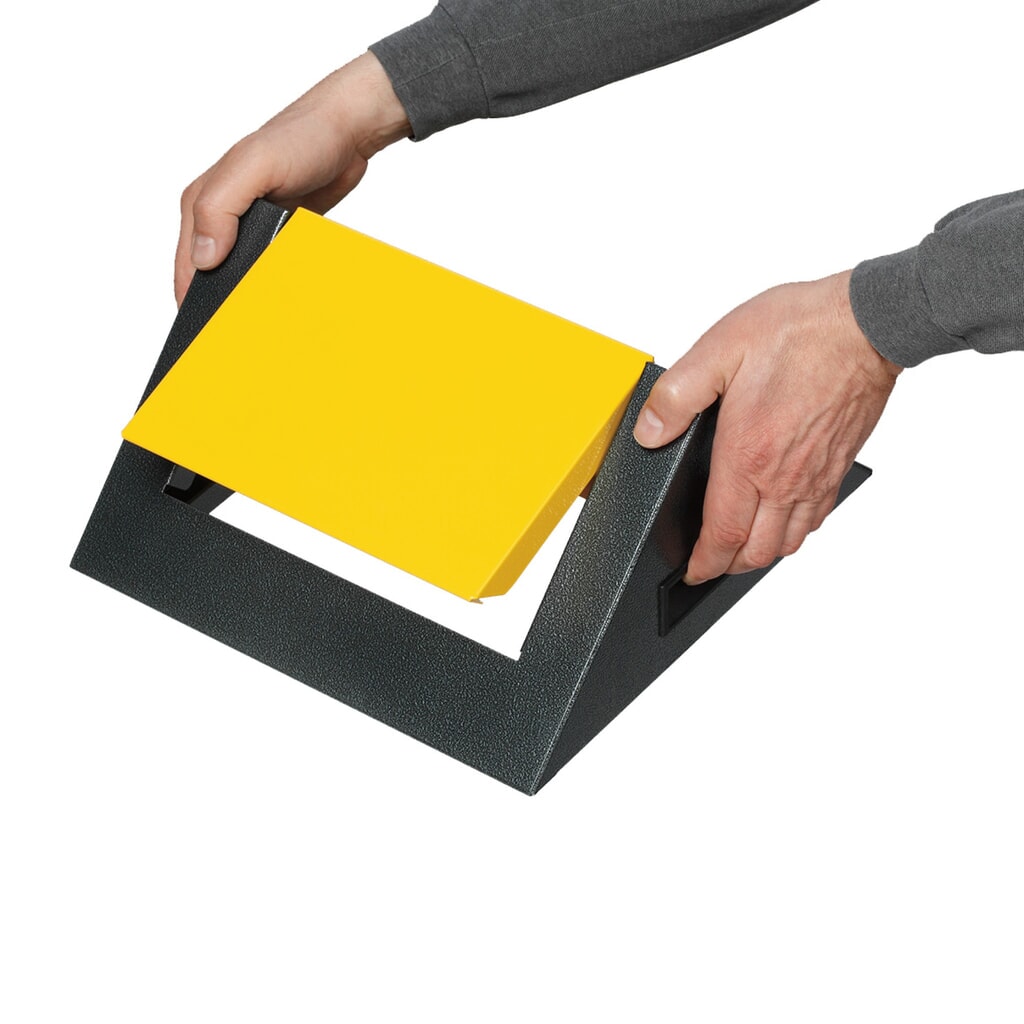 VAR® Collecteur de déchets, 60 litres, autoextinguible, corps argent antique, couvercle rectangulaire / jaune N° de l'image du produit 2 : VAR® Collecteur de déchets, 60 litres, autoextinguible, corps argent antique, couvercle rectangulaire / jaune