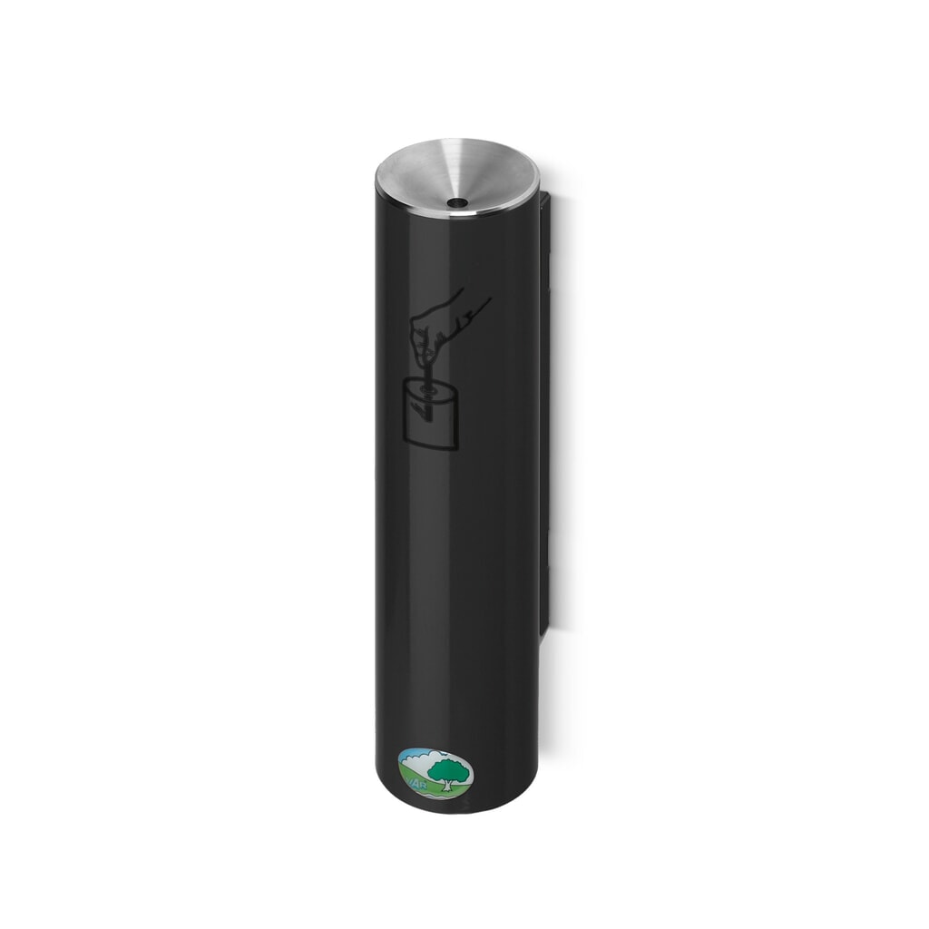 VAR® Cendrier de sécurité, auto-extinguible, fixation murale ou sur tube, gris-noir Illustration du produit: VAR® Cendrier de sécurité, auto-extinguible, fixation murale ou sur tube, gris-noir