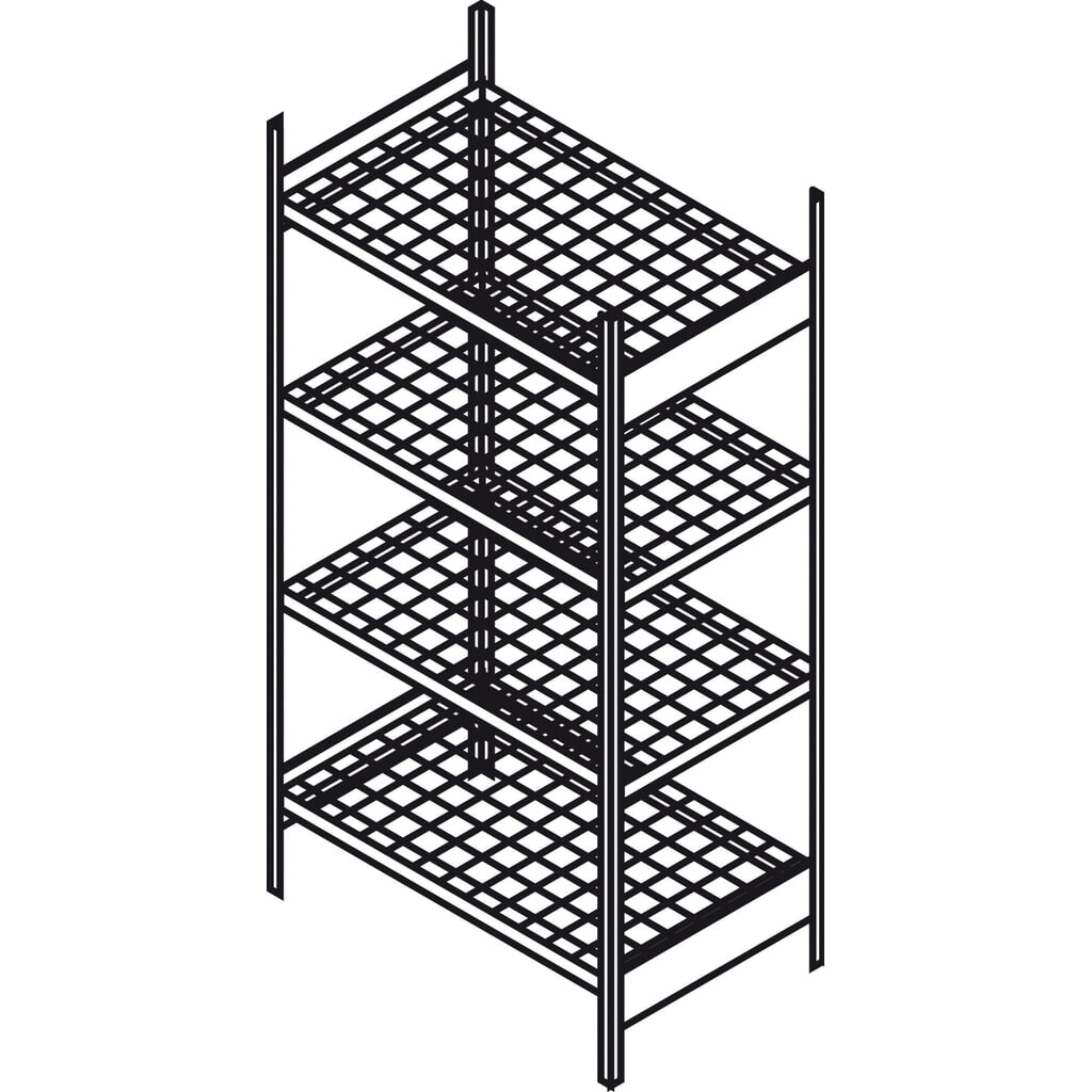 Vario Rayonnage de base GRG4, 2 cadres de support prémontés Illustration du produit: Vario Rayonnage de base GRG4, 2 cadres de support prémontés