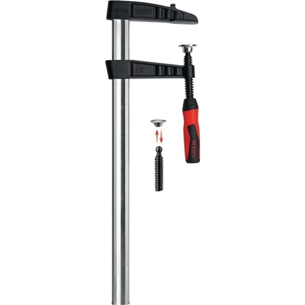 Illustration du produit: Serre-joint en fonte malléable TGK-2K envergure 400 mm col de cygne 120 mm Poign