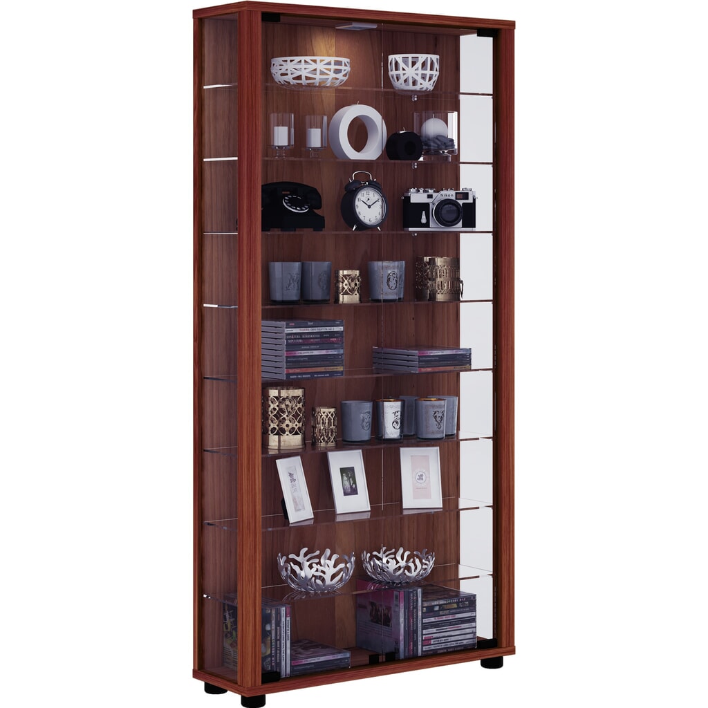 Vitrine à poser VCM Lumo Maxi, cœur de noyer Illustration du produit: Vitrine à poser VCM Lumo Maxi, cœur de noyer