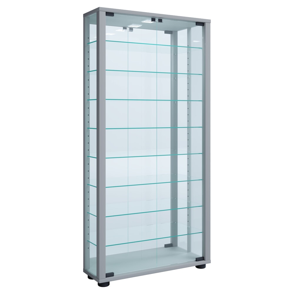 Illustration du produit: Vitrine à poser VCM Lumo Maxi avec miroir, argent