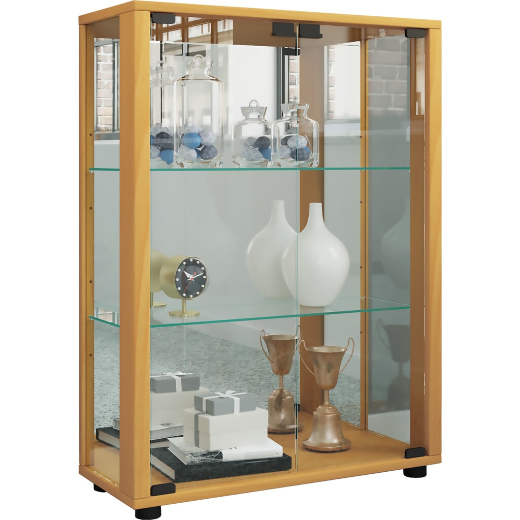 Vitrine à poser VCM Sintalo avec Miroir, hêtre Illustration du produit: Vitrine à poser VCM Sintalo avec Miroir, hêtre