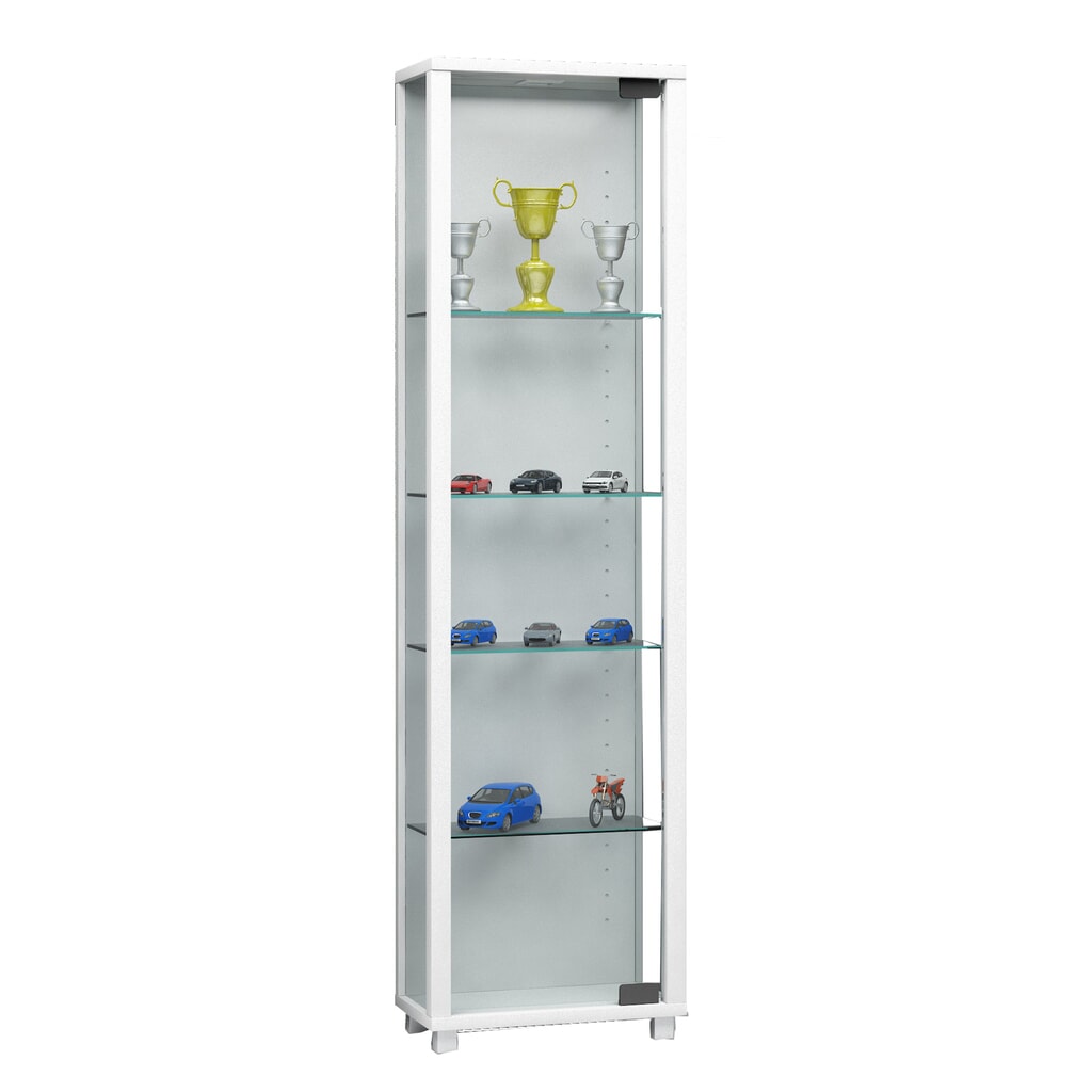 Vitrine Edana Mini, avec 4 tablettes, sans éclairage, blanc Illustration du produit: Vitrine Edana Mini, avec 4 tablettes, sans éclairage, blanc
