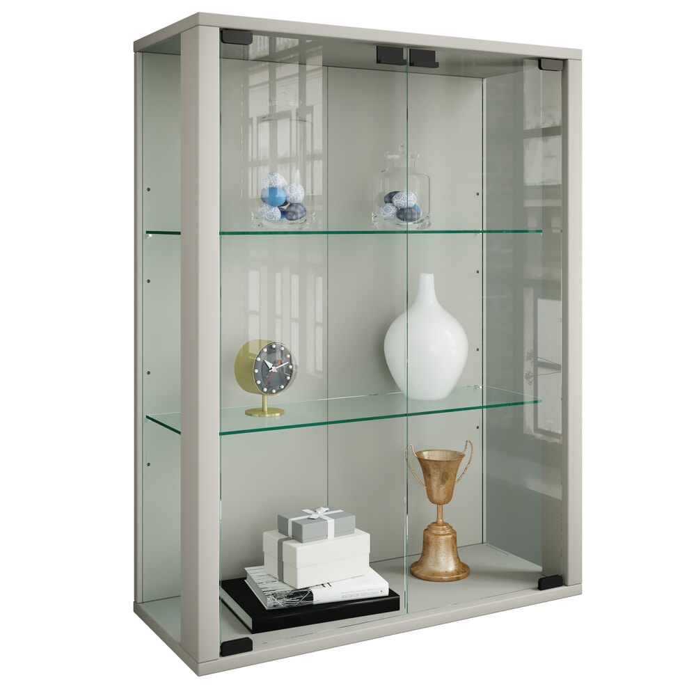 N° de l'image du produit 1 : Vitrine murale VCM Udina, avec éclairage LED, couleur argent