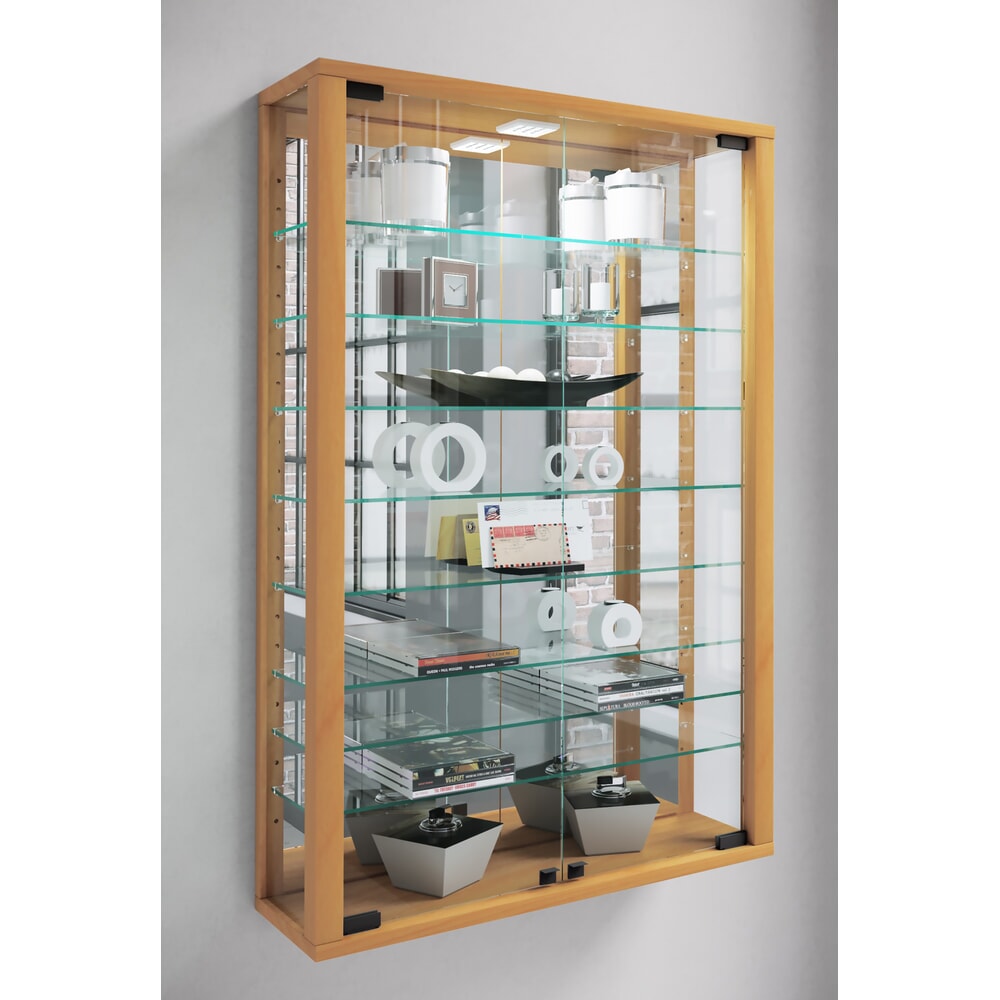N° de l'image du produit 3 : Vitrine murale VCM Vitrosa Mini avec miroir, hêtre