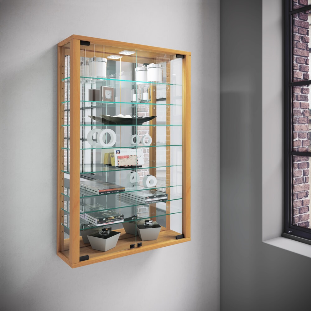 N° de l'image du produit 4 : Vitrine murale VCM Vitrosa Mini avec miroir, hêtre