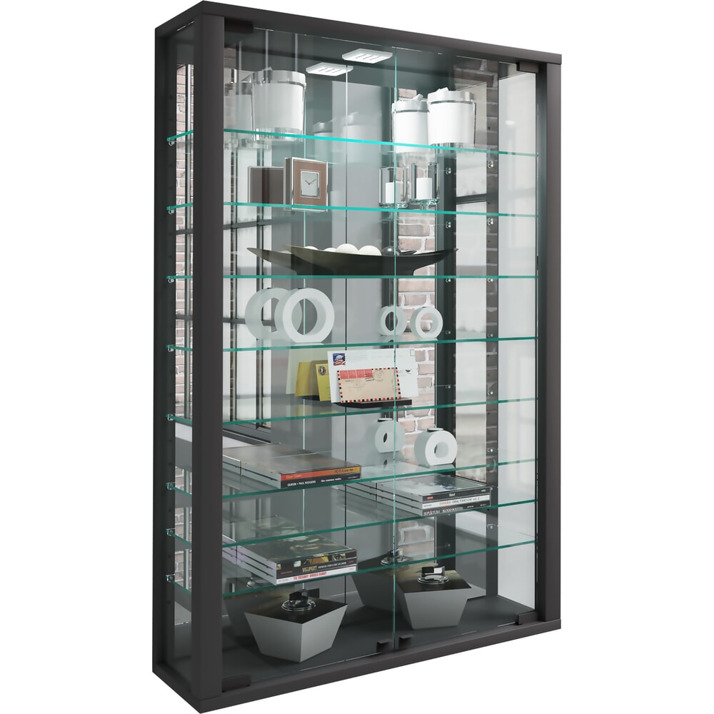 N° de l'image du produit 5 : Vitrine murale VCM Vitrosa Mini avec miroir, noire