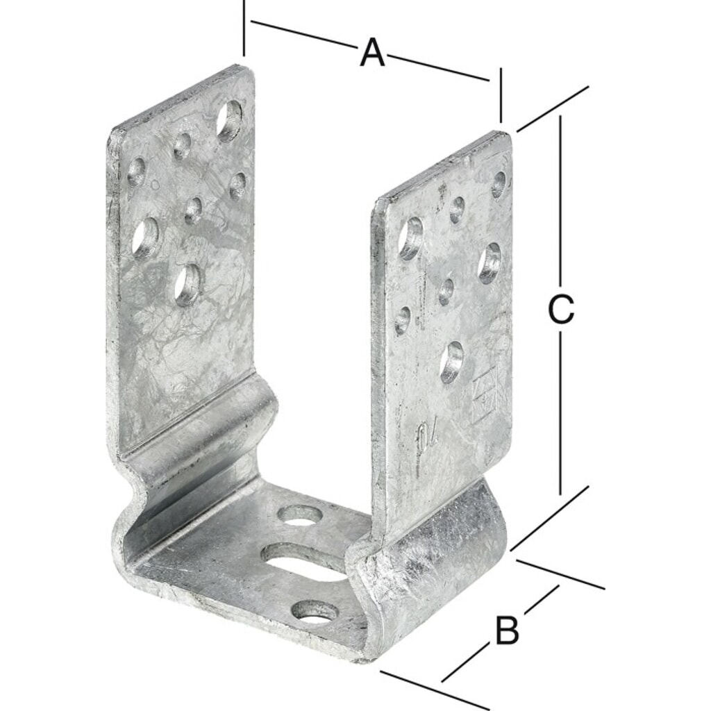VORMANN Stützenschuh, Stahl feuerverzinkt zum Aufschrauben, 91 x 60 x 125 mm Illustration du produit: VORMANN Stützenschuh, Stahl feuerverzinkt zum Aufschrauben, 91 x 60 x 125 mm