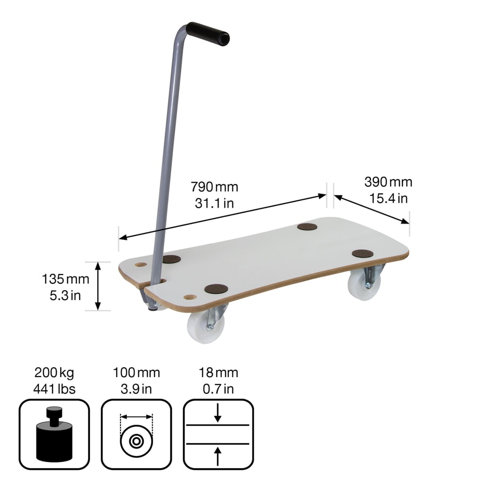 N° de l'image du produit 2 : WAGNER Aide au transport CARRIER MDF EXTREME- 79 x 39 x 13,5 cm, capacité de charge 200 kg