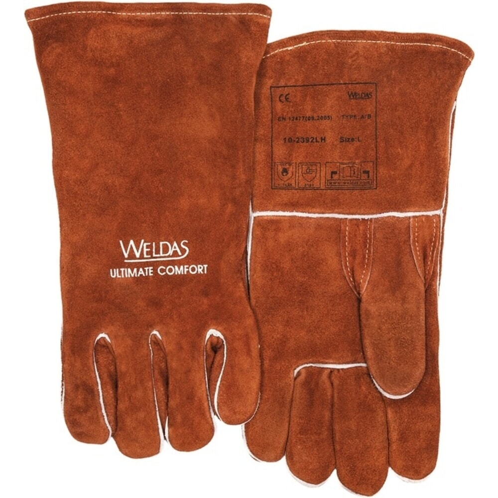 Illustration du produit: WELDAS Schweißerhandschuhe, Größe L (9) braun, 5 Paar, EN 388, EN 12477 PSA-Kategorie II