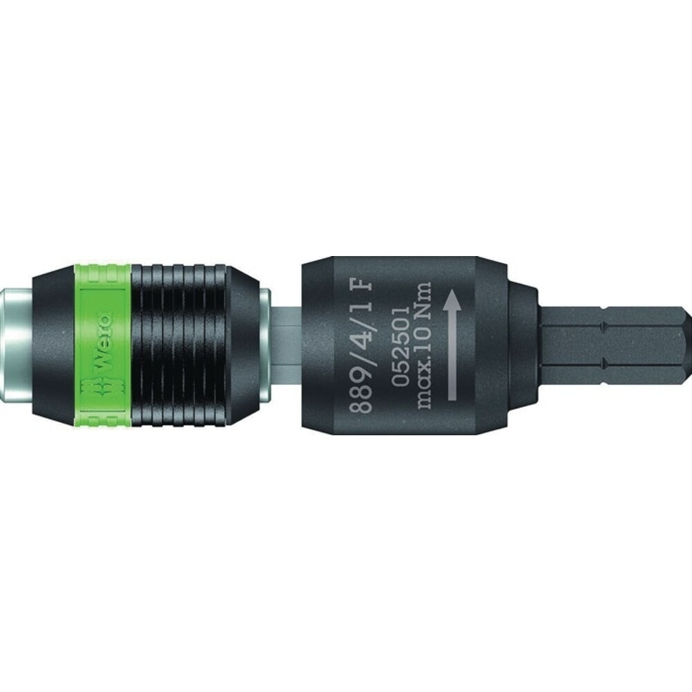 Illustration du produit: WERA Bithalter 889/4/1 F Rapidaptor, Freilauf, 1/4 ″ C 6,3 + E 6,3, Länge 64 mm
