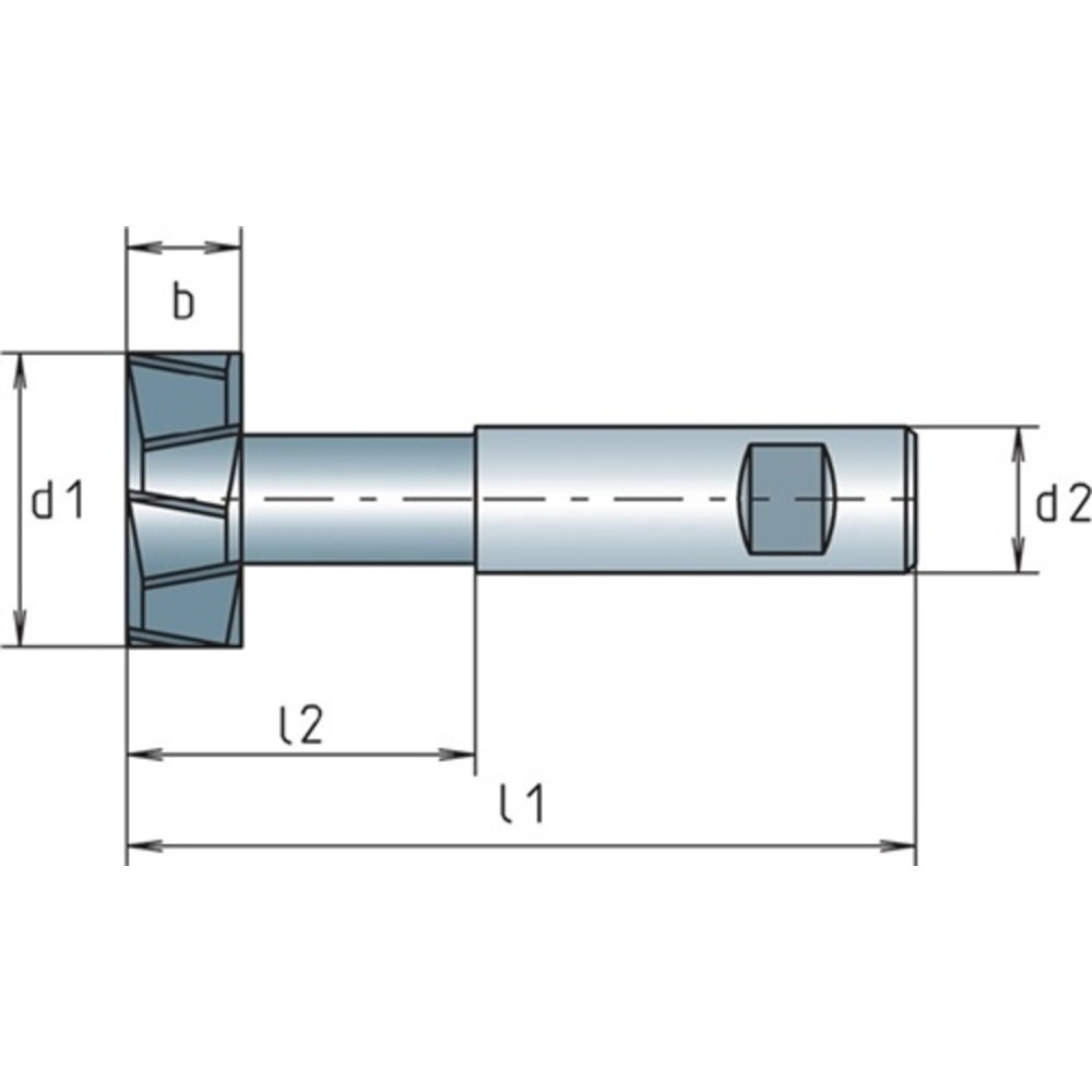 Produktabbildung Nr. 2: Fraise pour rainures en T DIN 851 AB type N D. nominal 12,5 mm HSS-Co engrènemen