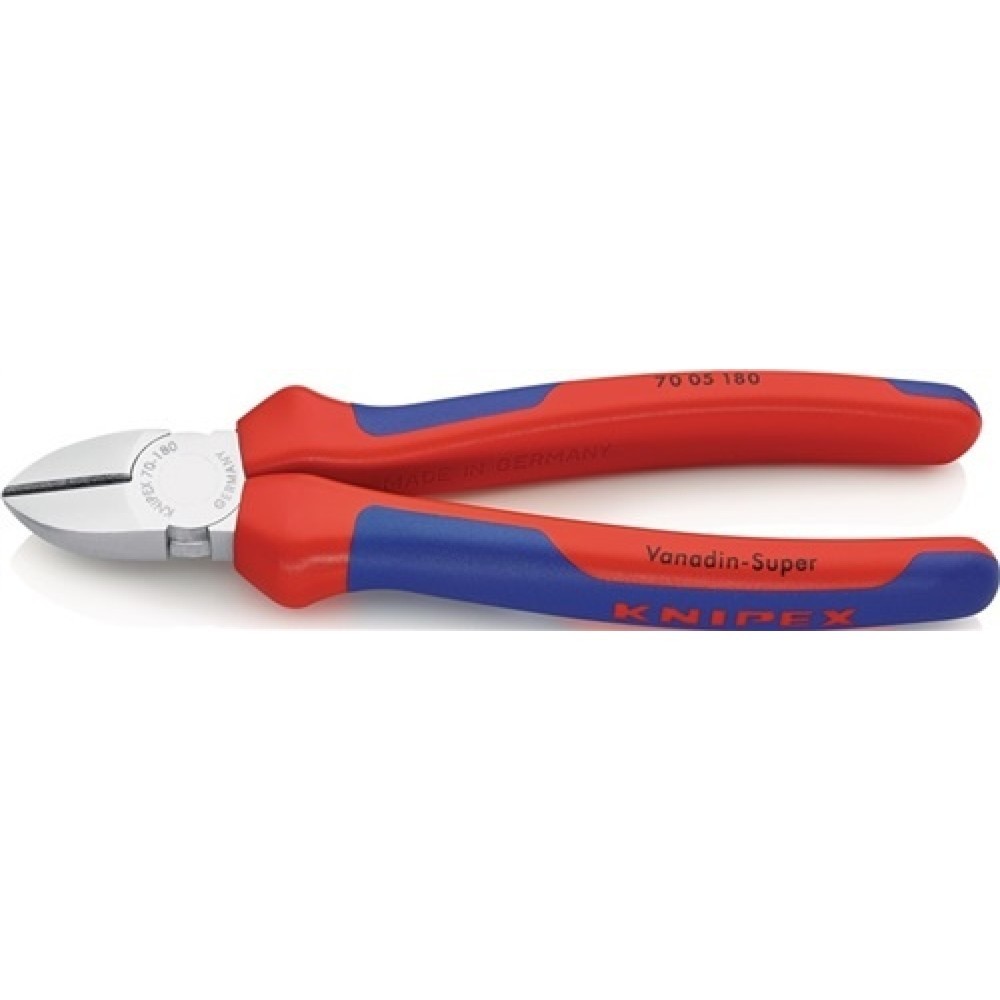Illustration du produit: Pince coupante diagonale longueur 180 mm tête chromée gaines multicomposant KNIP