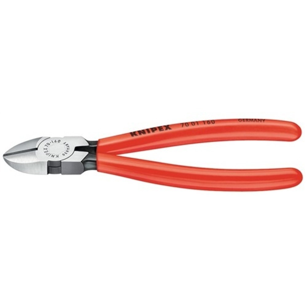 Illustration du produit: Pince coupante diagonale longueur 140 mm tête polie revêtement en plastique KNIP