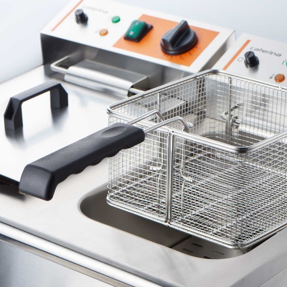 Produktabbildung Nr. 2: Friteuse double CATERINA Stalgast, 2 x 8 litres, avec robinet de vidange 610x510x390 mm (L x P x H), 2 x 3 kW 230V