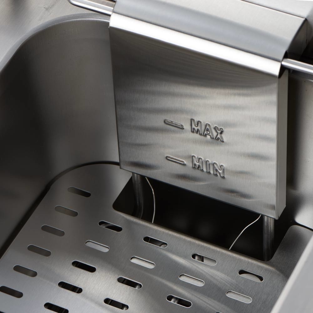 Produktabbildung Nr. 3: Friteuse double CATERINA Stalgast, 2 x 8 litres, avec robinet de vidange 610x510x390 mm (L x P x H), 2 x 3 kW 230V