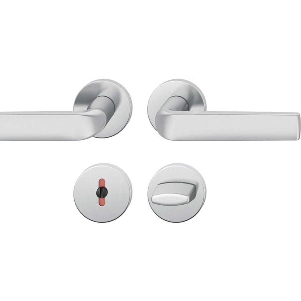 Produktabbildung: FSB Rosettengarnitur 12 1267, rund WC, Edelstahl 6204, DIN links / rechts D/D