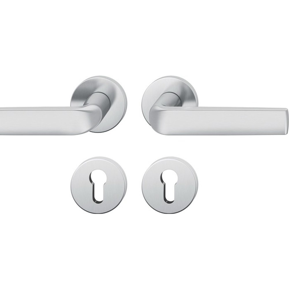 Produktabbildung: FSB Rosettengarnitur 12 1267, rund PZ, Edelstahl 6204, DIN links / rechts D/D