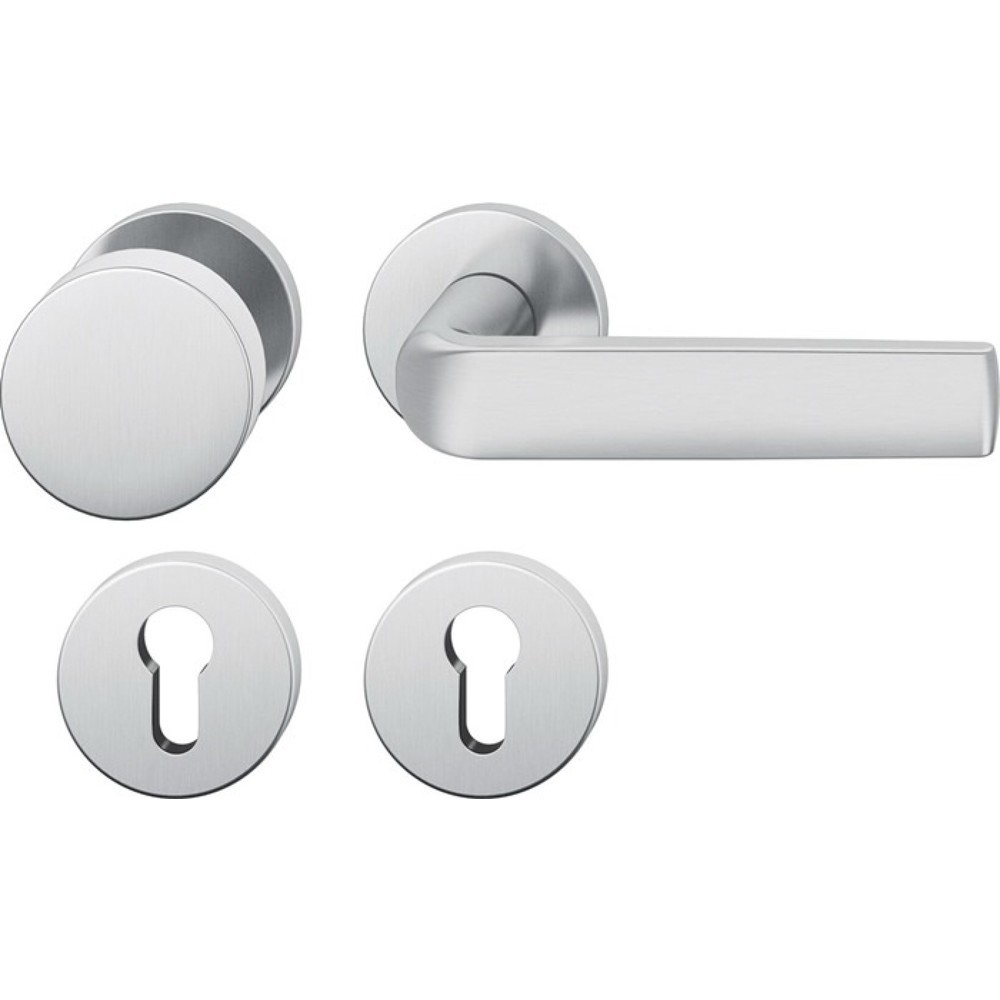 Illustration du produit: FSB Rosettengarnitur 12 1267, rund PZ, Edelstahl 6204, DIN links / rechts flach D/K