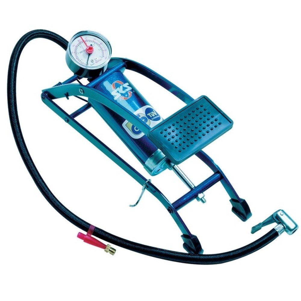 Produktabbildung: Fussluftpumpe 5bar Einzelzylinder m.Manometer