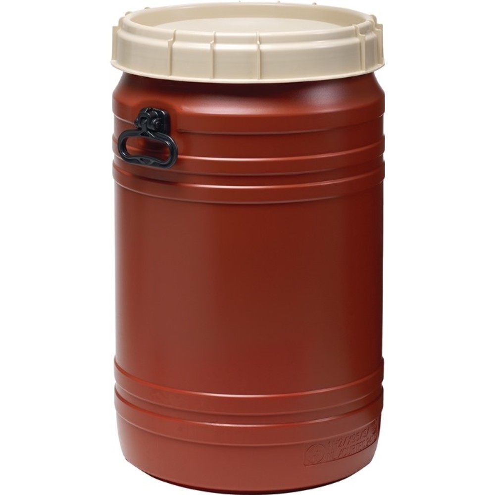 Produktabbildung Nr. 2: Tonnelet cylindrique 75 l marron avec couvercle beige avec 2 poignées de transpo