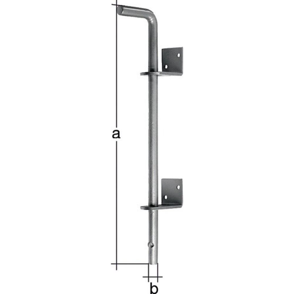 Illustration du produit: GAH Bodenschieber, Stahl verzinkt verzinkt, L500xS16mm, Abstand Bolzen - Tor 40 mm