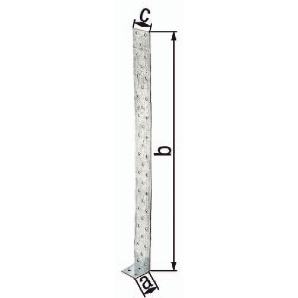 Illustration du produit: GAH Flachstahlbetonanker, Stahl roh sendzimirverzinkt, 205 x 40 x 40 mm Stärke 2 mm