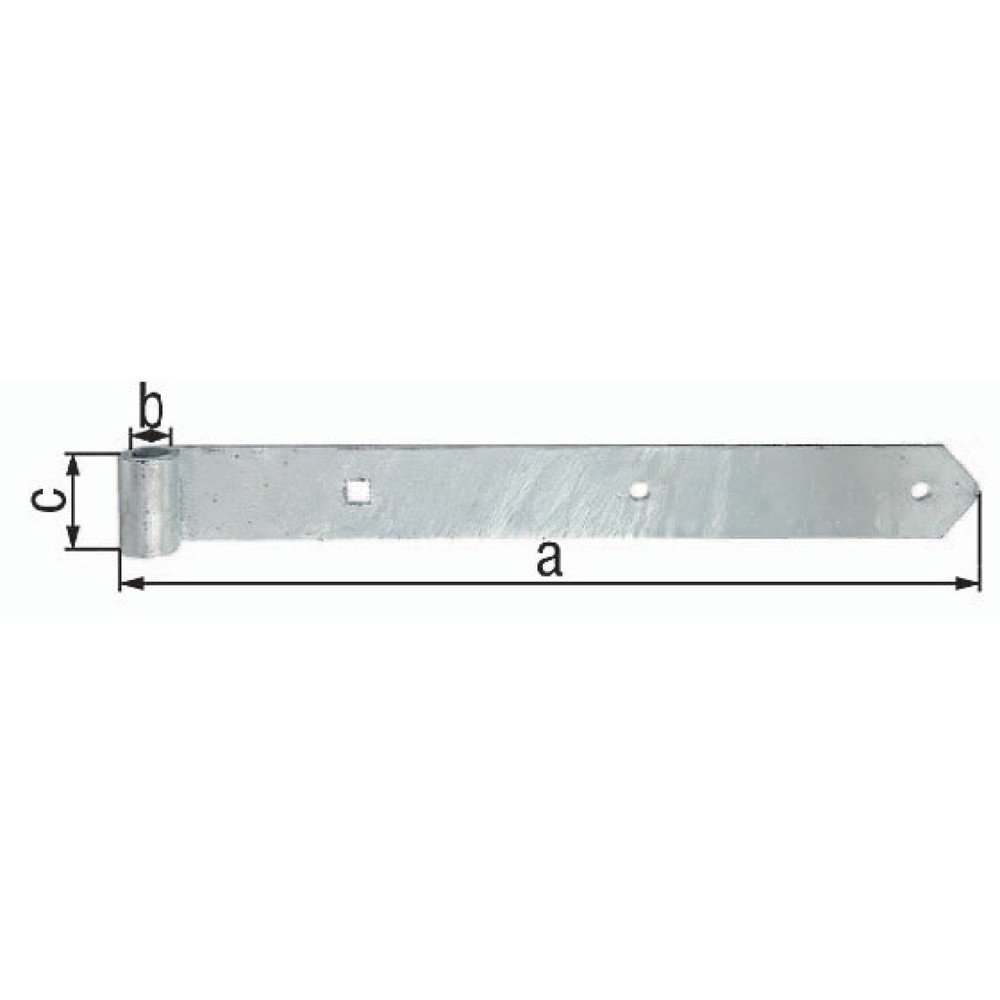 Illustration du produit: GAH Ladenband Breite 40 mm, Ø 13 mm Stahl feuerverzinkt, Länge 500 x 40 mm Stärke 5 mm, abgerundet