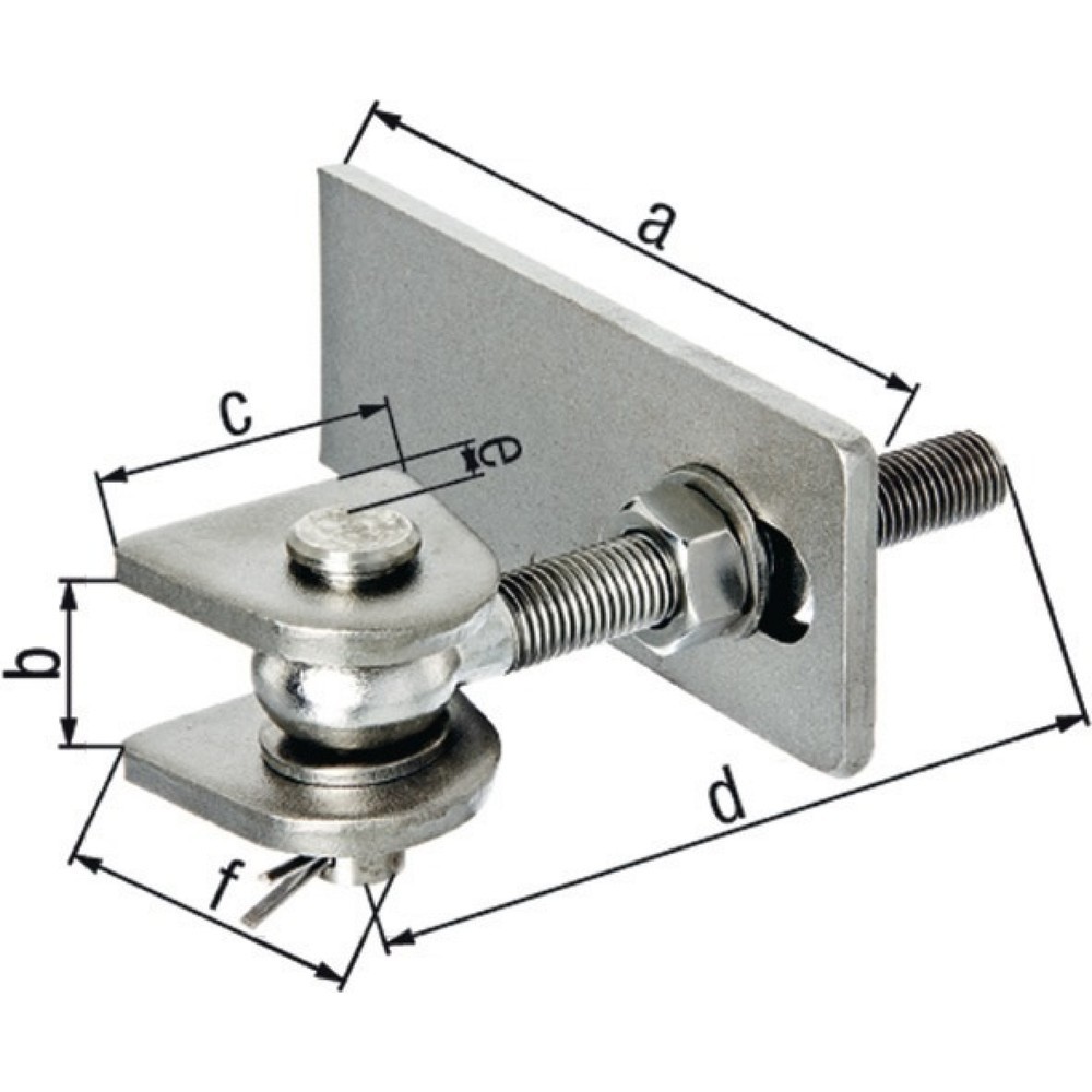 Produktabbildung: GAH Torband, Stahl roh, 75x19x44x120x25x45mm