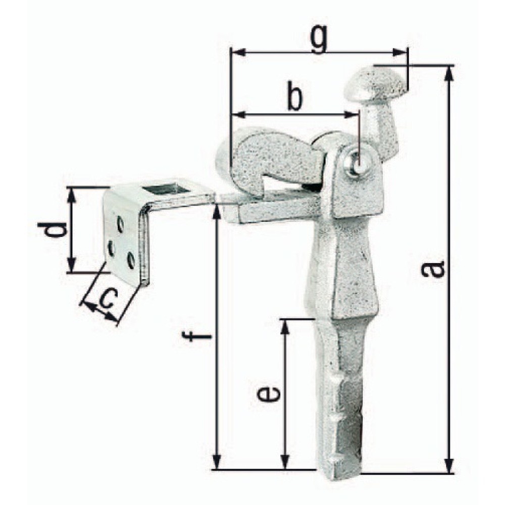 Illustration du produit: GAH Torfeststeller, 6,5 mm, Grauguss verzinkt